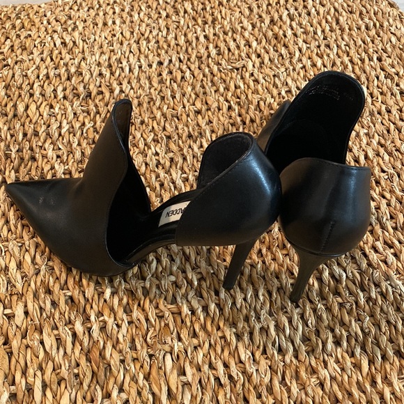 Steve Madden Dolly Black Leather Pumps 6.5 - Picture 3 of 8